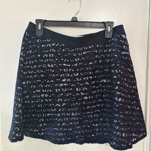 The Limited Navy Lace A-Line Skirt